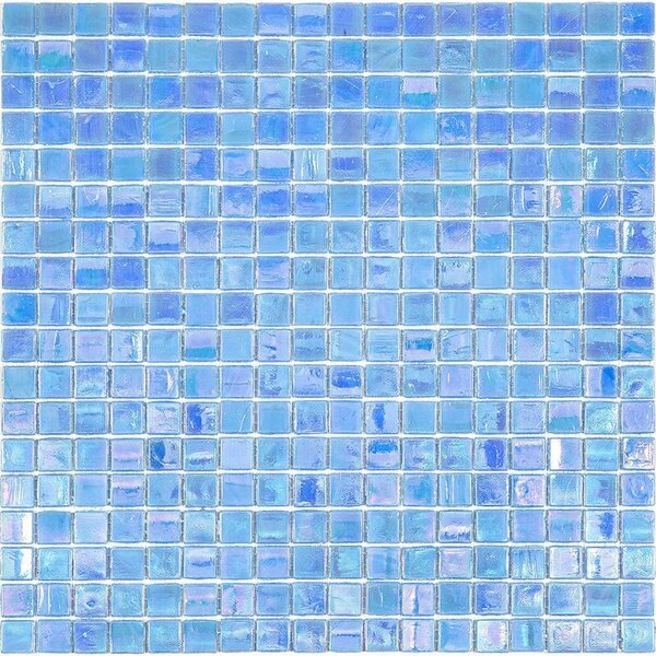 Apollo Tile Skosh 11.6inx11.6in Glossy Carolina Blue Glass Mosaic Wall and Floor Tile 18.69 sqft/case, 20PK APLNB88BL555A